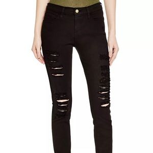 FRAME Le Color Ripped Jeans in Film Noir Size 28
